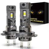 Cougar Motor H7 LED Headlight Bulbs, No Adapter Required Auxiliary Fog 1:1 Mini Size Plug and Play Off-raod Use, Pack of 2