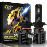 Cougar Motor Wireless H7 LED Bulb, 22000LM 6500K Slim All-in-One - Cool White, Compact Design