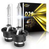 Cougar Motor D2S HID Headlight Bulbs, 8000K Cool Blue Light, 35W High Low Beam D2S Xenon HID Bulb with Metal Stents Base, 100% Anti-UV, 85122 66240 66040 66240CBI OEM Replacement, Pack of 2