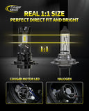 Cougar Motor H7 LED Headlight Bulbs, New Upgraded H7 Light Bulbs 1:1 size No Required Adapter Non-polarity Quick Installation, Pack of 2