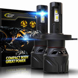 Cougar Motor H4 LED Bulb, 9003 Lights 18000LM 80W Mute 400% Brighter 6500K Cool White Halogen Replacement