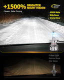 Cougar Motor H4 LED Headlight Bulbs, 96,000LM 9003 Light 1500% Brighter 6500K 80,000H Lifespan Plug&Play CANbus Ready with Cooling Fan Off-Road Use or Fog Light, Pack of 2
