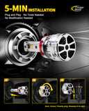 Cougar Motor H11 LED Headlight Bulbs, 96,000LM H8 H9 Light 1500% Brighter 6500K 80,000H Lifespan Plug&Play CANbus Ready with Cooling Fan Off-Road Use or Fog Light, Pack of 2