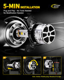 Cougar Motor H13 LED Headlight Bulbs, 96,000LM 9008 Light 1500% Brighter 6500K 80,000H Lifespan Plug&Play CANbus Ready with Cooling Fan Off-Road Use or Fog Light, Pack of 2