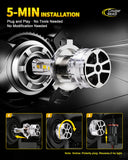 Cougar Motor H4 LED Headlight Bulbs, 96,000LM 9003 Light 1500% Brighter 6500K 80,000H Lifespan Plug&Play CANbus Ready with Cooling Fan Off-Road Use or Fog Light, Pack of 2