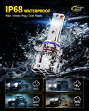 Cougar Motor 9012 LED Headlight Bulbs, 96,000LM HIR2 Light 1500% Brighter 6500K 80,000H Lifespan Plug&Play CANbus Ready with Cooling Fan Off-Road Use or Fog Light, Pack of 2