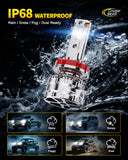 Cougar Motor H11 LED Headlight Bulbs, 96,000LM H8 H9 Light 1500% Brighter 6500K 80,000H Lifespan Plug&Play CANbus Ready with Cooling Fan Off-Road Use or Fog Light, Pack of 2