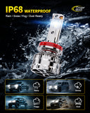 Cougar Motor H4 LED Headlight Bulbs, 96,000LM 9003 Light 1500% Brighter 6500K 80,000H Lifespan Plug&Play CANbus Ready with Cooling Fan Off-Road Use or Fog Light, Pack of 2