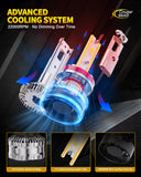 Cougar Motor H11 LED Headlight Bulbs, 96,000LM H8 H9 Light 1500% Brighter 6500K 80,000H Lifespan Plug&Play CANbus Ready with Cooling Fan Off-Road Use or Fog Light, Pack of 2