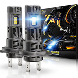 Cougar Motor H7 LED Headlight Bulbs, 1:1 Size H7 LED Bulb No Adapter Required Non-Polarity 6500K 60W with Silent Cooling Fan Plug & Play, Pack of 2