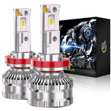 Cougar Motor H11 LED Headlight Bulbs, 96,000LM H8 H9 Light 1500% Brighter 6500K 80,000H Lifespan Plug&Play CANbus Ready with Cooling Fan Off-Road Use or Fog Light, Pack of 2