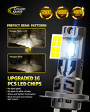Cougar Motor H7 LED Headlight Bulbs, 1:1 Size H7 LED Bulb No Adapter Required Non-Polarity 6500K 60W with Silent Cooling Fan Plug & Play, Pack of 2