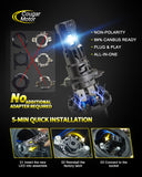 Cougar Motor H7 LED Headlight Bulbs, 1:1 Size H7 LED Bulb No Adapter Required Non-Polarity 6500K 60W with Silent Cooling Fan Plug & Play, Pack of 2
