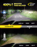 Cougar Motor H7 LED Headlight Bulbs, 1:1 Size H7 LED Bulb No Adapter Required Non-Polarity 6500K 60W with Silent Cooling Fan Plug & Play, Pack of 2