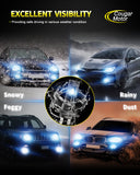 Cougar Motor H7 LED Headlight Bulbs, 1:1 Size H7 LED Bulb No Adapter Required Non-Polarity 6500K 60W with Silent Cooling Fan Plug & Play, Pack of 2