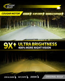 Cougar Motor 9005 LED Headlight Bulbs, 9005 LED Bulbs Double CANBUS-Ready 42000LM 6500K White Lights Ultra-Bright with Turbo Cooling Fan Easy Installation, Plug-N-Play, Pack of 2
