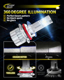 Cougar Motor 9007 LED Headlight Bulbs, 9007 LED Bulbs Double CANBUS-Ready 42000LM 6500K White Lights Ultra-Bright with Turbo Cooling Fan Easy Installation, Plug-N-Play, Pack of 2