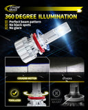 Cougar Motor H11 LED Headlight Bulbs, H11 LED Bulbs Double CANBUS-Ready 42000LM 6500K White Lights Ultra-Bright with Turbo Cooling Fan Easy Installation, Plug-N-Play, Pack of 2