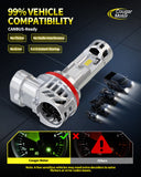 Cougar Motor H11 LED Headlight Bulbs, H11 LED Bulb with Dual Cooling Fan, 50000LM 6500K White Lights, 1000% Brightness Real 1:1 Size, CANBUS-Ready 70,000+ HRS Lifespan, Plug-N-Play, Pack of 2