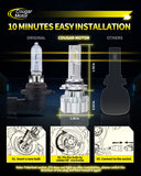 Cougar Motor 9006 LED Headlight Bulbs, 9006 LED Bulbs Double CANBUS-Ready 42000LM 6500K White Lights Ultra-Bright with Turbo Cooling Fan Easy Installation, Plug-N-Play, Pack of 2