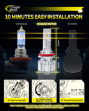 Cougar Motor H11 LED Headlight Bulbs, H11 LED Bulbs Double CANBUS-Ready 42000LM 6500K White Lights Ultra-Bright with Turbo Cooling Fan Easy Installation, Plug-N-Play, Pack of 2