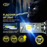 Cougar Motor Flagship F2 Plus Series 9007 Led Bulbs , 20000LM 6500K All-in-One - Cool White, Super Bright Halogen Replacement