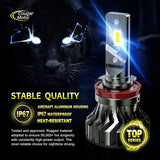 Cougar Motor Flagship F2 Plus Series H11 Led Bulbs , 20000LM 6500K All-in-One - Cool White, Super Bright Halogen Replacement