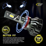 Cougar Motor Flagship F2 Plus Series H11 Led Bulbs , 20000LM 6500K All-in-One - Cool White, Super Bright Halogen Replacement
