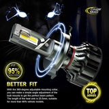 Cougar Motor Flagship F2 Plus Series H4 Led Bulbs , 20000LM 6500K All-in-One - Cool White, Super Bright Halogen Replacement