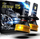 Cougar Motor Ultimate F6 Series H7 Led Bulbs, 30000LM High-focus 6500K Cool White Extremely Bright - Adjustable Beam