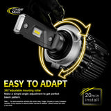 Cougar Motor H7 Led Bulbs, K16 Series All-in-One - 18000LM 6000K Cool White, Quick Installation Halogen Replacement