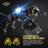 Cougar Motor X-Small Mini Series 9006 Led Bulbs , 18000LM 6500K All-in-One - Cool White, 360°Adjustable Beam - Halogen Replacement Pack of 2