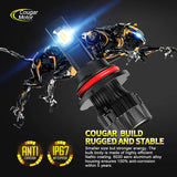 Cougar Motor X-Small Mini Series 9007 Led Headlight Bulbs , 18000LM 6500K All-in-One - Cool White, 360°Adjustable Beam - Halogen Replacement Pack of 2