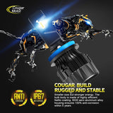 Cougar Motor X-Small Mini Series H11 Led Headlight Bulbs , 18000LM 6500K All-in-One - Cool White, 360°Adjustable Beam - Halogen Replacement Pack of 2