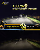 Cougar Motor 9007 LED Bulb, HB5 12000LM Noiseless 6500K Cool White All-in-One Direct Installation, Halogen Replacement